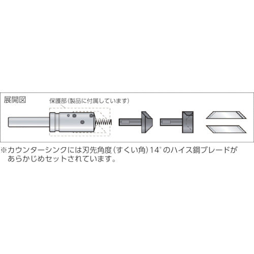 ＮＯＧＡ　Ｋ３内外径用カウンターシンク９０°１２．７シャンク　KP04-100　1 本