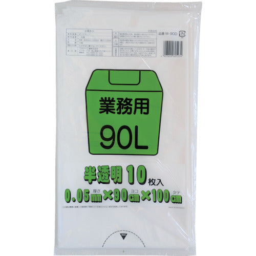 Watanabe Commercial Poly Bags 90L White Semi-Transparent (10 Pieces) M-90D 1 Bag