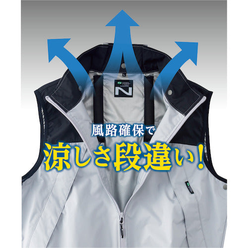 ＮＳＰ　ＮＣ−１１２２　Ｎクールウェア　ベスト　上部ファン（服　２Ｌ）　ネイビー・チタン・タチエリ　8213394　1 着