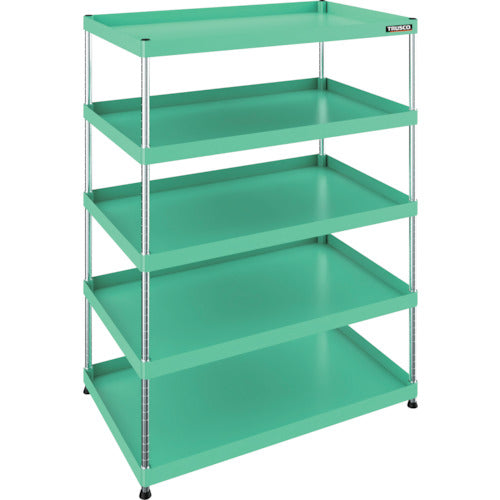 ＴＲＵＳＣＯ　【売り切り廃番】フレックスラック　１０５０Ｘ６５０ＸＨ１５００　５段　ヤンググリーン　FLWB-R1045-YG　1 台