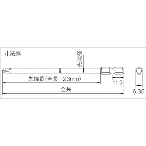 近江　六角６．３５　溝１１．５差込　充電式ドライバー用差込　＋２　全長１２０　段付φ５ｘ９７　ＭＡＧ　V18-2-120-5 MAG　10 本