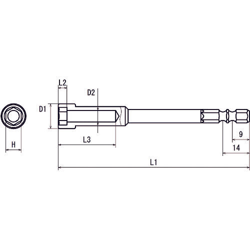 Omi Hexagon 6.35 Groove 9, 13 Compatible Insert Box Bit H11 Total Length 55 V32B-H11-55 10 Pieces