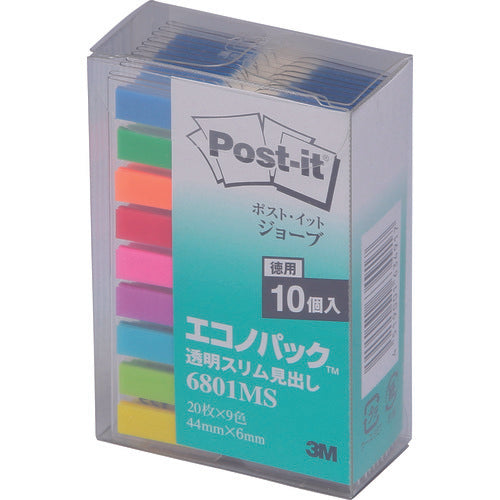 3M 포스트 이트 죠브 투명 슬림 표제 이코노팩 44X6mm 6801MS 1상자
