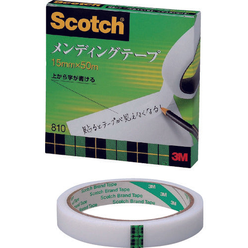 3M Mending Tape 15mm x 50m Core diameter 76mm 810-3-15 1 roll