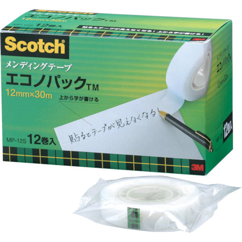 3M Mending Tape Economy Pack 12mm x 30m Core diameter 25mm 12 rolls MP-12S 1 box