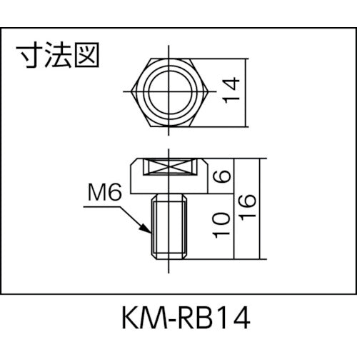 ＫＡＮＥＴＥＣ　六角形永磁ホルダ　おねじ付　KM-RB14　1 個