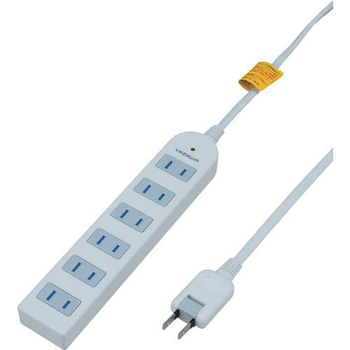 YAZAWA Lightning surge protection extension cord/tap 6 outlets 2m white Y02KS602WH 1 unit