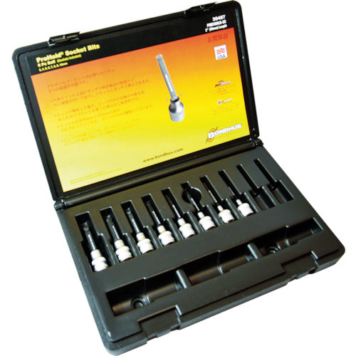 ＢＯＮＤＨＵＳ　ボールポイント・プロホールド（Ｒ）ソケットビット（ビット全長５０ｍｍ）　セット８本組（３−１０ｍｍ）　PHBX8M/S-2C　1 Ｓ