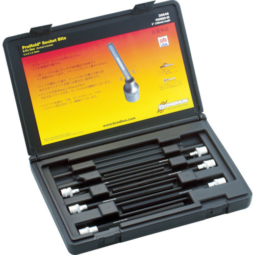 ＢＯＮＤＨＵＳ　ヘキサゴンソケットセット　プロホールドＨＥＸ（六角）ソケットビット（ビット全長１５０ｍｍ）　６本組（４−１０ｍｍ）　PHX6M/S-6C　1 Ｓ