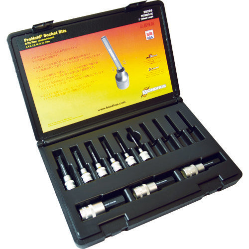BONDHUS 헥사곤 소켓 세트 프로홀드 HEX(육각) 소켓 비트(비트 전체 길이 50mm) 9개 세트(4-17mm) PHX9M/S-2C 1 S