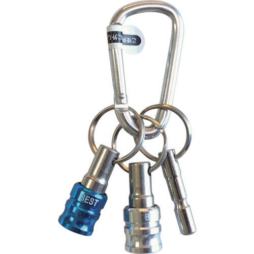 Best Tool BEST 2pcs. Bit Holder with Key Adapter and Carabiner Blue BTH-22BW 1 piece