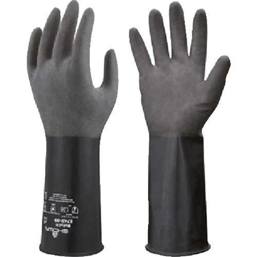 SHOWA Chemical Resistant Gloves No. 874R Butyl Rubber Chemical Protection Gloves XL Size Black NO874R-XL 1 Pair