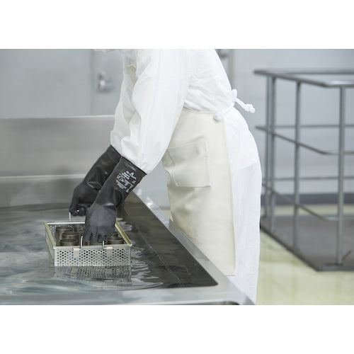 SHOWA Chemical Resistant Gloves No. 874R Butyl Rubber Chemical Protection Gloves L Size Black NO874R-L 1 Pair