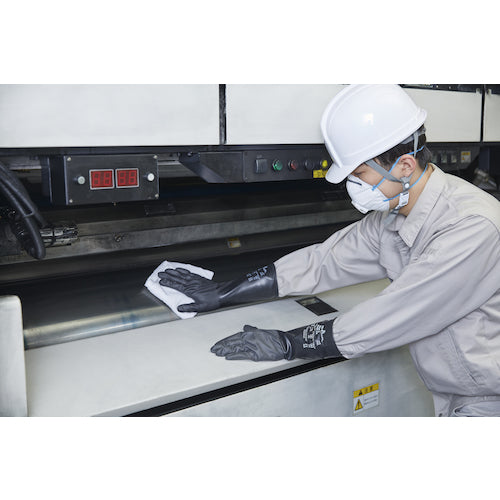 SHOWA Chemical Resistant Gloves No. 874R Butyl Rubber Chemical Protection Gloves L Size Black NO874R-L 1 Pair