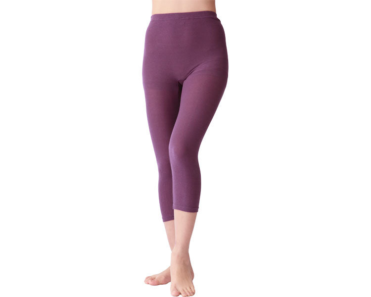 Soft and easy to put on and take off, 8/10 length bottoms for women / 83460132 Purple 1 pc