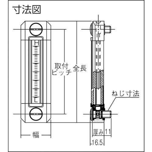 協和　耐熱・耐薬品性ネジ付オイルゲージ　KHR-60A-M10　1 個
