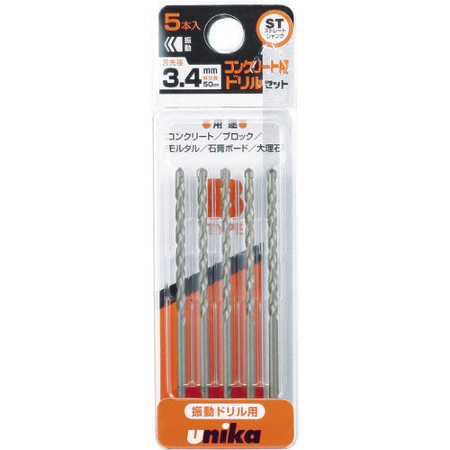 UNIKA 진동용 드릴 세트 B타입 3.4mm 5개 세트 DP5-B34 1 S