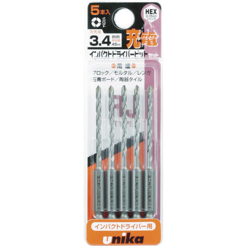 UNIKA 충전 드라이버 비트 드릴 4.3mm 5개 세트 DP5-RJ43 1 S