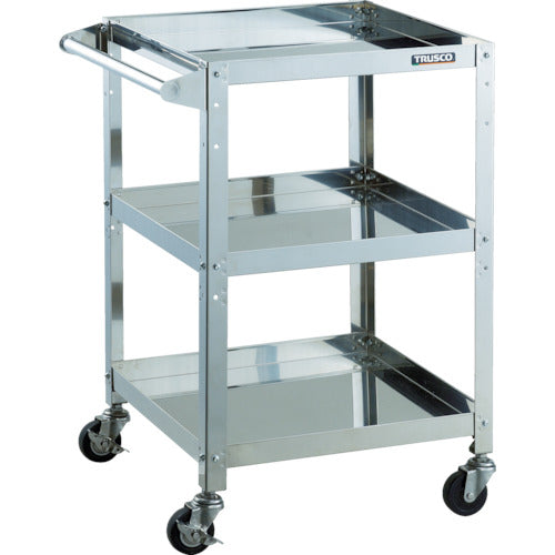 TRUSCO Stainless Steel Wagon Clean Rabbit 75φ Conductor Cart with SUS Metal Fittings and Handle CRB-853HSD 1 Unit