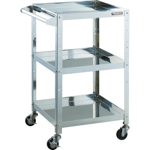 TRUSCO Stainless Steel Wagon Clean Rabbit 75φ Conductor Cart with SUS Metal Fittings and Handle CRB-953HSD 1 Unit