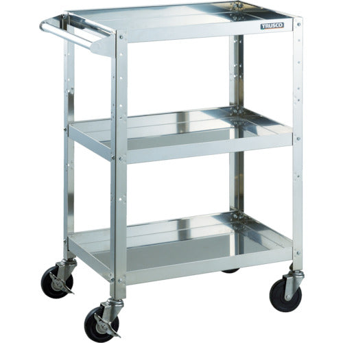 TRUSCO Stainless Steel Wagon Clean Rabbit 100φ Conductor Cart SUS Metal Fittings with Handle CRB-963HSD100 1 Unit