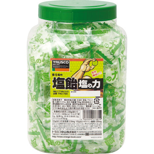 ＴＲＵＳＣＯ　【在庫限りで今季完売】【※軽税】塩飴　塩の力　７５０ｇ　青梅味　ボトルタイプ　TNU-750　1 個