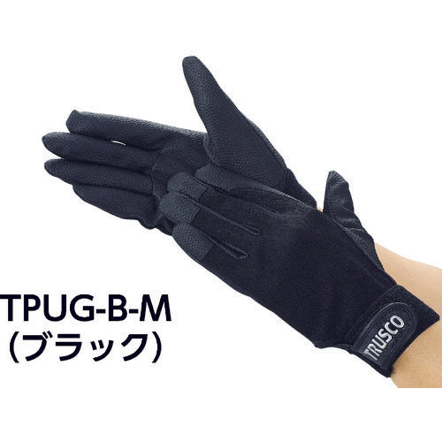 TRUSCO PU Thick Gloves Embossed Black S TPUG-BS 1 Pair