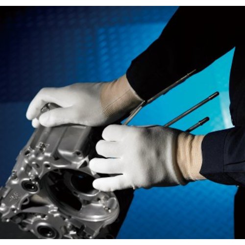 SHOWA Urethane Backless Gloves B0500 Bulk Purchase Simple Packaging Palm Fit Gloves 10 Pairs White XS Size B0500EU-XS10P 1 Bag