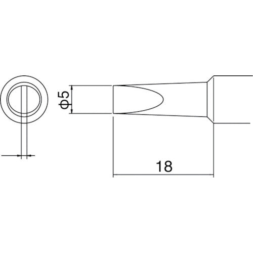 白光　こて先　５Ｄ型　T19-D5　1 本