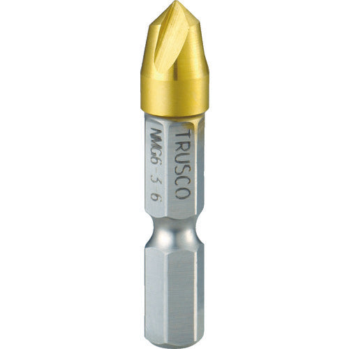 TRUSCO Hexagonal Shaft Nicemen G 3-Blade 6mm Titanium Coating NMG6-3-6 1 Piece