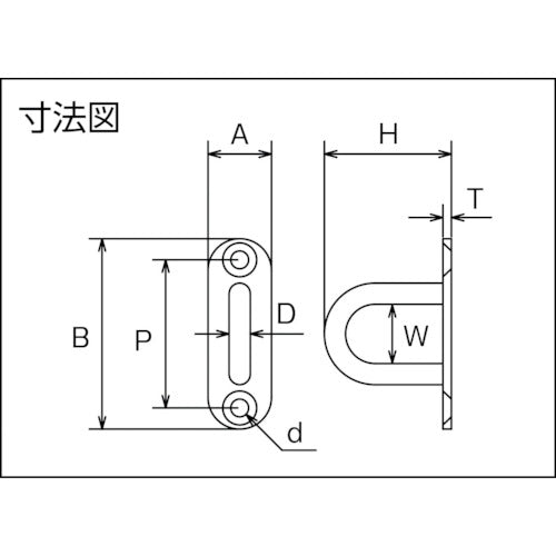 ＴＲＵＳＣＯ　アイプレート　パッドアイロング　ステンレス　５ｍｍ　（１個＝１袋）　TPD-5H　1 個