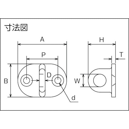 TRUSCO Eye Plate Stainless Steel T-type Eye (1 piece = 1 bag) Depth 4.5 x Height 30 x Width 14 mm TET-3 1 piece