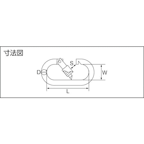 TRUSCO 스테인리스 카라비나 주니어(환 없음) 10 mm TKJR-1 1개