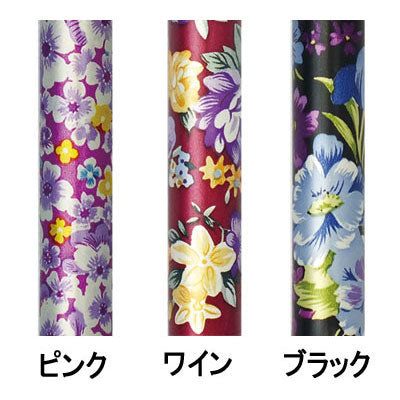 Folding walking stick "Tenohira" / AS-T16WE Wine/Floral pattern 1 piece