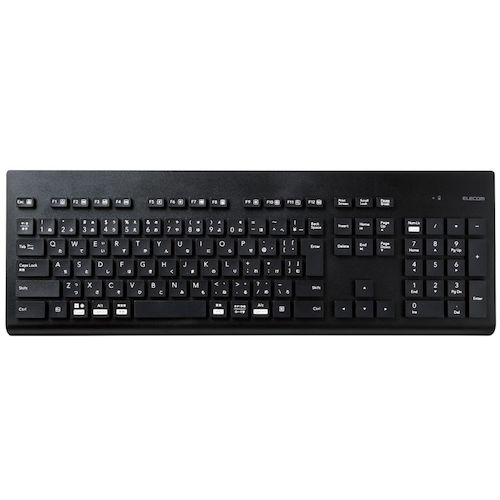 ELECOM Keyboard Wireless (2.4GHz) Wireless Membrane Full Size Washable Antibacterial Black TK-WS02DMKBK 1 pc