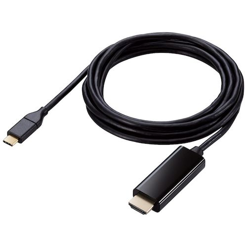 ELECOM Video Conversion Cable USB Type-C-HDMI Mirroring Compatible 60Hz 2.0m Black MPA-CHDMI20BK 1 Piece