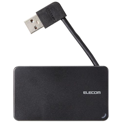 ELECOM 메모리 리더 라이터 케이블 수납 타입 USB2.0 대응 SD+microSD+CF 대응 블랙 MR-K304BK 1개