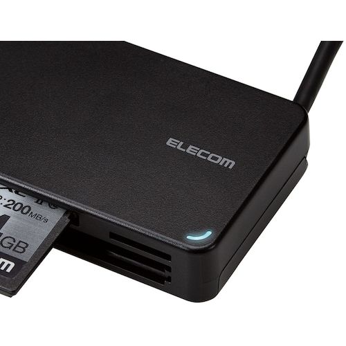 ELECOM 메모리 리더 라이터 케이블 수납 타입 USB2.0 대응 SD+microSD+CF 대응 블랙 MR-K304BK 1개