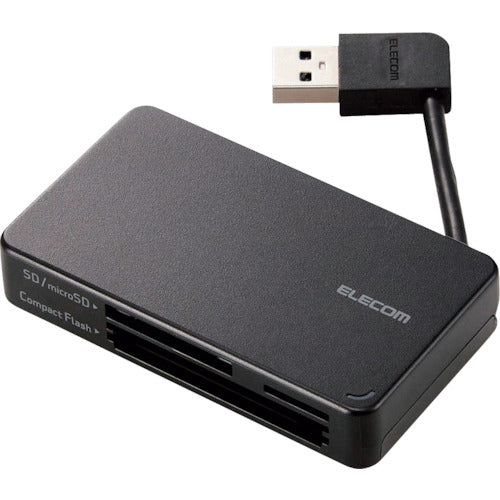 ELECOM Memory Reader Writer Cable Storage Type USB 3.0 Compatible SD+microSD+CF Compatible Black MR3-K303BK 1 pc