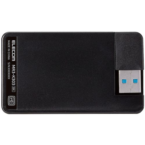 ELECOM Memory Reader Writer Cable Storage Type USB 3.0 Compatible SD+microSD+CF Compatible Black MR3-K303BK 1 pc
