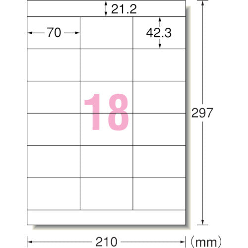 ３Ｍ　エーワン［［ＴＭ上］］　ラベルシール（プリンタ兼用）再生紙　１８面　上下余白付　１００枚　31336　1 PK