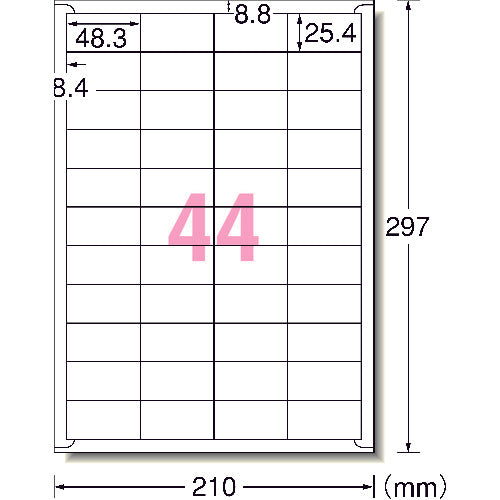 ３Ｍ　エーワン［［ＴＭ上］］　ラベルシール（プリンタ兼用）再生紙　４４面　四辺余白付　１００枚　31350　1 PK