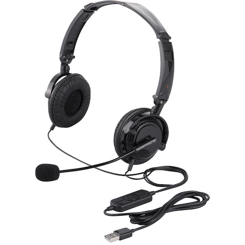 ＢＡＦＦＡＬＯ　両耳ヘッドバンド式ヘッドセット　ＵＳＢ接続／折りたたみタイプ　BSHSUH13BK　1 台