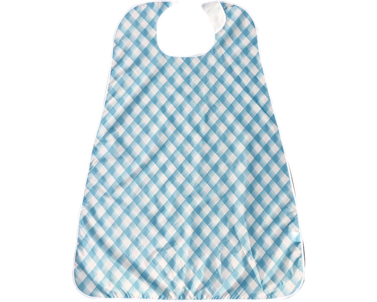 Blue waterproof meal apron, long size / SE-89DP, dot pink, 1 piece