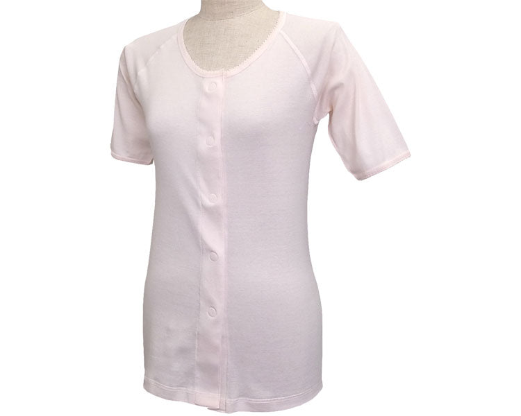 やさしい着心地のワンタッチ肌着（丸型ワンタッチテープ式）　婦人3分袖 / NL-004-L　ピーチ　L　1 枚