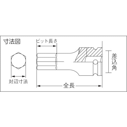 ミトロイ　８／８　ヘックスソケット　パワータイプ　１９ｍｍ　P819HT　1 個