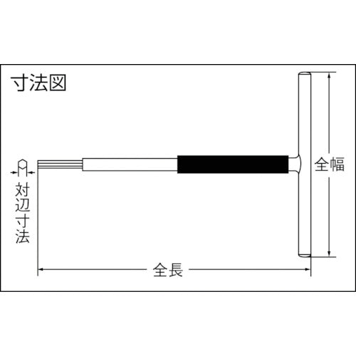 미트로이 렌치 T형 할로우 렌치 파워 타입 스탠다드 조회부 부착 5mm THP-5S 1개