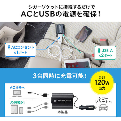 SANWA Car Inverter CAR-CHR80AC 1 piece