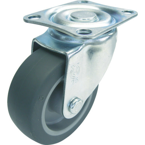 YUEI Plate-type Swivel Caster Elastomer Wheel diameter 75mm S-type SG-type Mounting dimensions 55 x 42 SG-75EL 1 pc