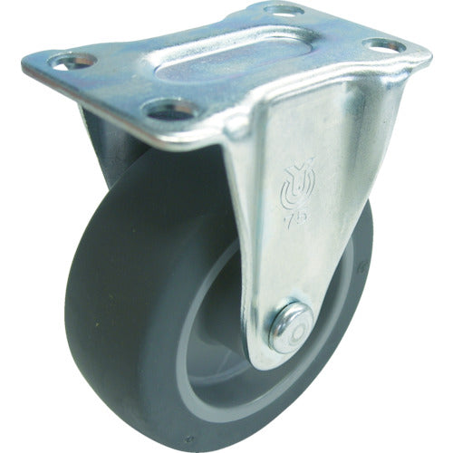 YUEI Plate-type Fixed Caster Elastomer Wheel diameter 75mm S-type SR-type Mounting dimensions 55 x 28 SR-75EL 1 piece